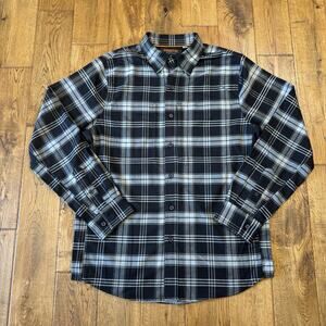 Ridgecut Toughwear Men’s M Long Sleeve Heavy Flannel Shirt Blue Black Plaid